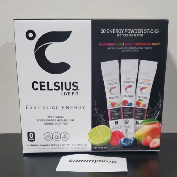 Celsius essential Energy, Zero Sugar, berry lime mango 30 Energy Powder Sticks - Picture 1 of 6